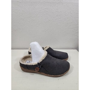Earth Origins Slip On Gray Sherpa Lined Clog Mule Shoes Size 7.5